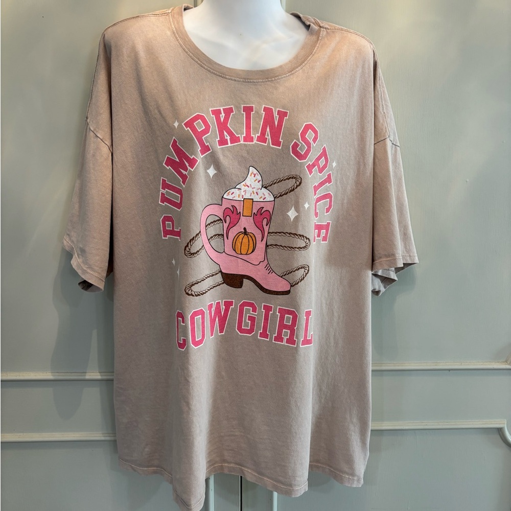 Pink Lily Pumpkin Spice Cowgirl Graphic Tee